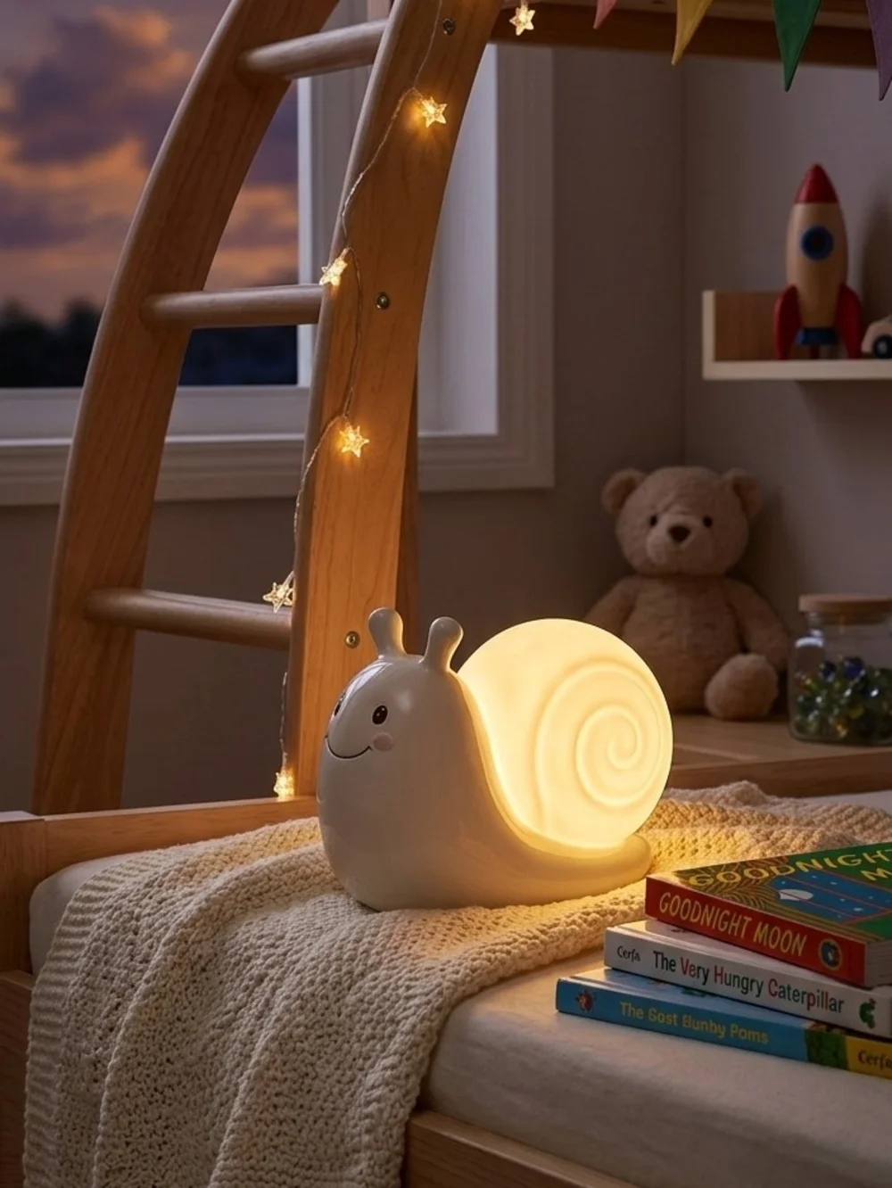 Ceramic Snail Desk Light by — Purple